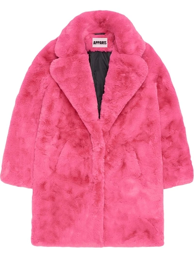 Apparis Skylar Faux-fur Coat In Pink