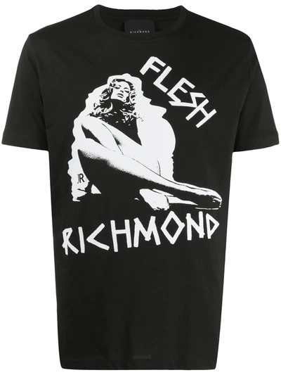 John Richmond Graphic Print T-shirt In Black