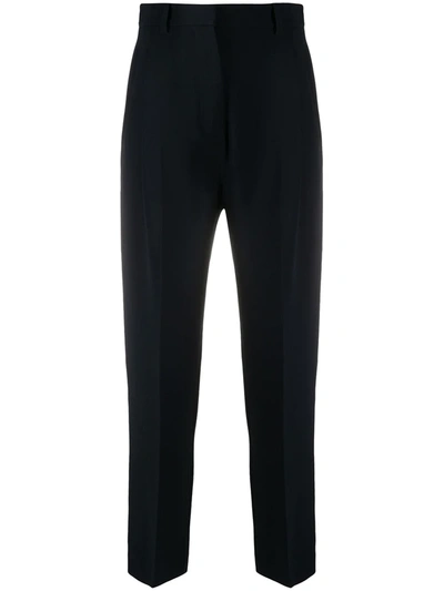 Alberto Biani High-waist Cropped Trousers In Blue