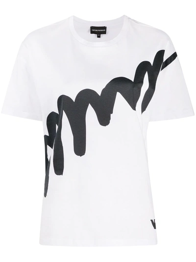 Emporio Armani Graphic Print T-shirt In White