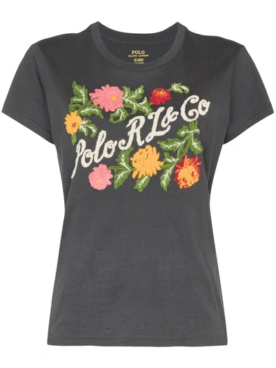 Polo Ralph Lauren Women's Floral Logo T-shirt In Lead