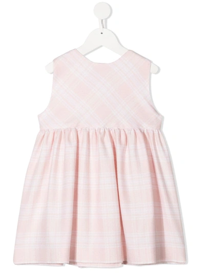 Siola Kids' Knitted Check Dress In Pink