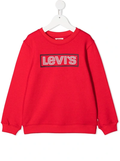 Levi's Kids' Logo Print Sweatshirt In Red