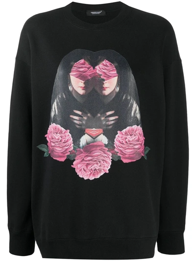 Undercover Graphic Oversize Cotton Sweatshirt In Black
