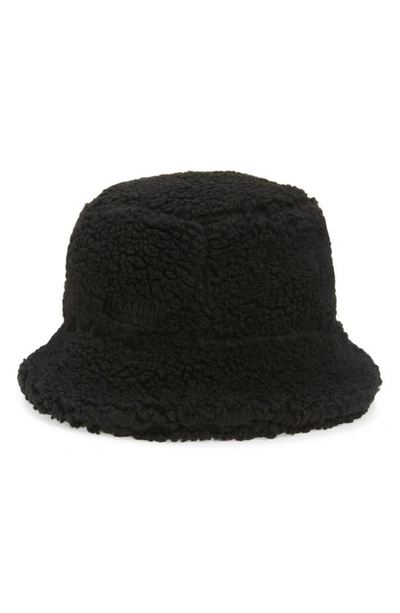 Ganni Teddy Fleece Bucket Hat In Phantom