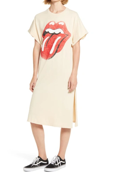 Daydreamer Rolling Stones '89 T-shirt Dress In Wood Ash