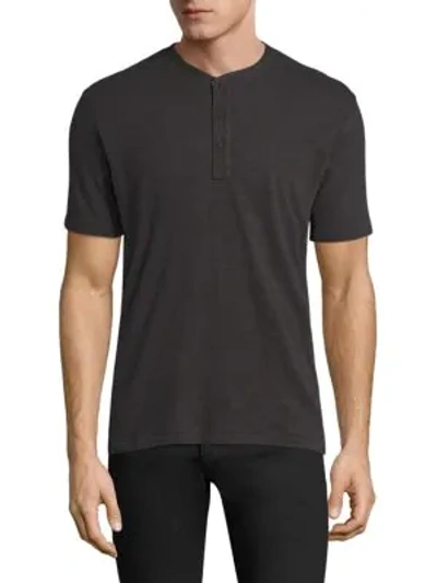 Rag & Bone Men's Classic Short Sleeve Henley In Black