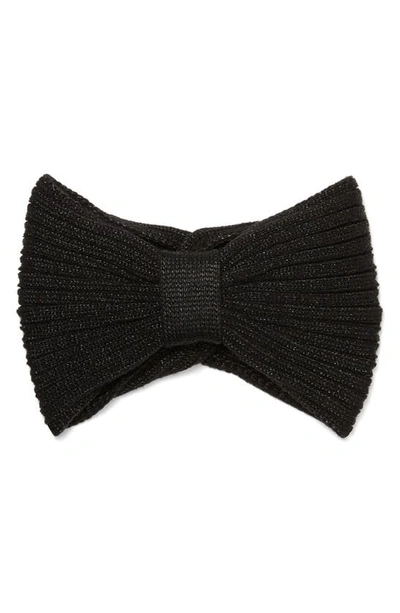 Kate Spade Knot & Bow Knit Headband In Black
