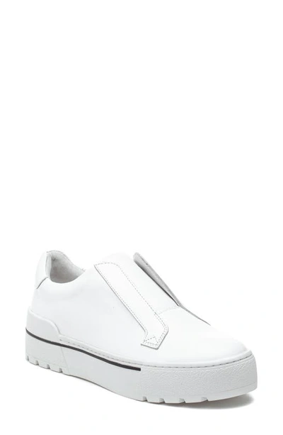 Jslides Nyrie Platform Sneaker In White Leather