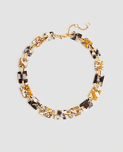Ann Taylor Square Acetate Necklace In Black