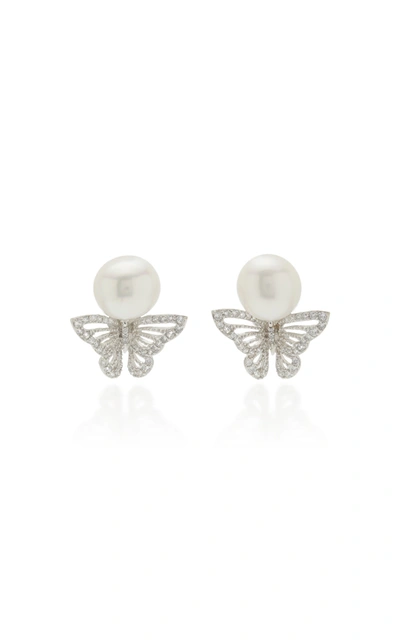 Anabela Chan Women's Butterfly 18k White Gold Vermeil Pearl Earrings