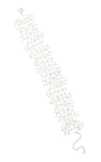 Anabela Chan Women's Constellation 18k White Gold Vermeil Pearl; Diamond Choker