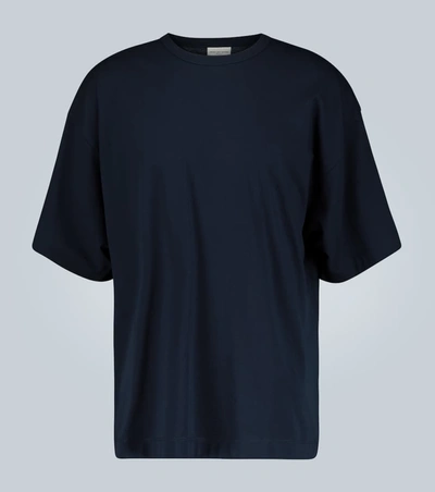 Dries Van Noten Boxy-fit Cotton T-shirt In Blue
