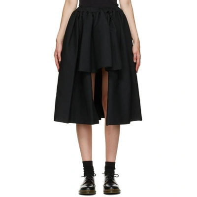 Comme Des Garçons Comme Des Garçons Black Short Front Midi Skirt In 1 Black