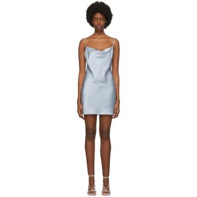Nanushka Ssense Exclusive Blue Satin Lotti Tank Dress In Iced Blue |  ModeSens