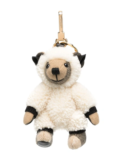 Burberry Thomas Bear Charm In Sheep Costume In White