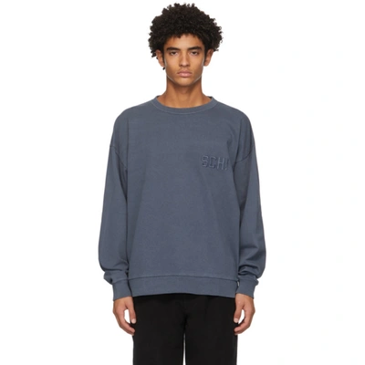 Schnayderman’s Schnaydermans Blue Boxy Sch Sweatshirt In Mood Indigo