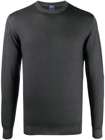 Fedeli Long-sleeve Merino Sweatshirt In Grey