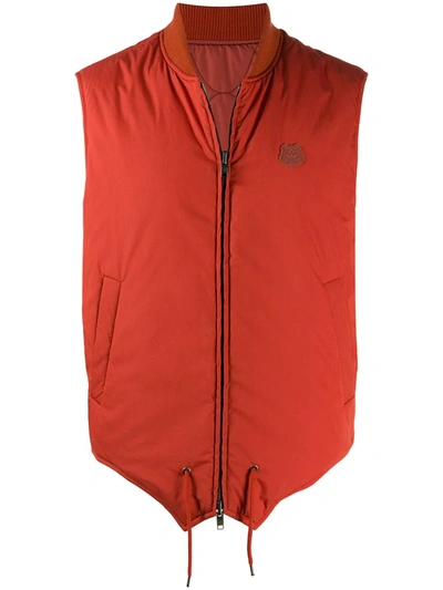 Kenzo Reversible Waistcoat In Orange