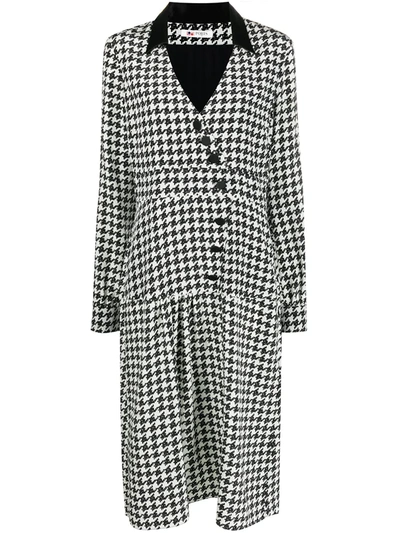 Ports 1961 Houndstooth Button Dress In Black