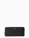 Kate Spade Margaux Slim Continental Wallet In Black/warm Taupe