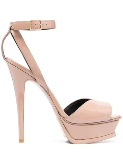 Saint Laurent Tribute 105mm Sandals In Neutrals