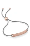 Monica Vinader Engravable Havana Friendship Bracelet In Rose Gold/ Silver Metallica