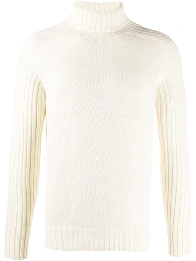 Tagliatore Roll-neck Knit Jumper In White