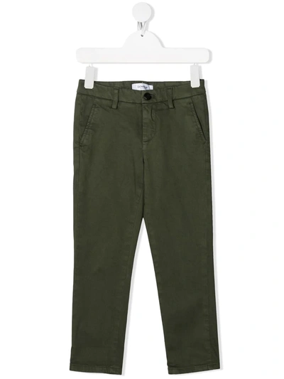Dondup Kids' Mid-rise Chino Trousers In Green