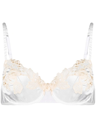 La Perla Silk Underwired Bra With Ivory Frastaglio In Nude