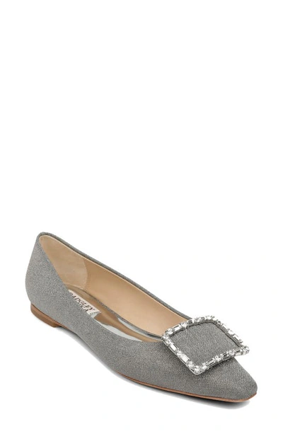 Badgley Mischka Dyanne Flat In Pewter