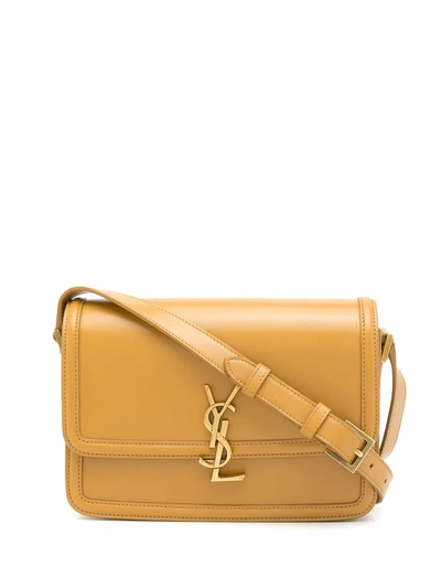 Saint Laurent Solferino Medium Leather Shoulder Bag In Yellow