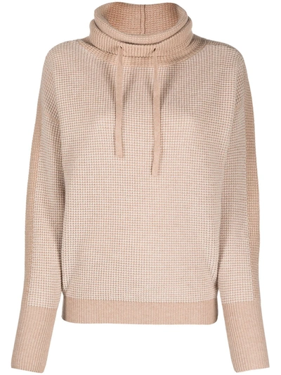 Eres Kiosque Waffle-knit Wool And Cashmere-blend Turtleneck Sweater In Beige
