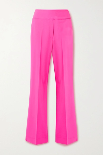 Christopher John Rogers Neon Wool-blend Pants In Bright Pink