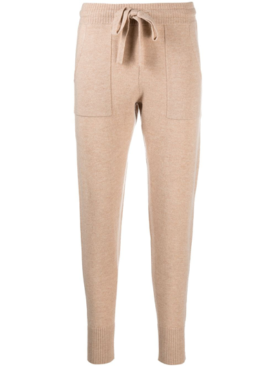 Eres Journal Waffle-knit Wool And Cashmere-blend Track Trousers In Beige