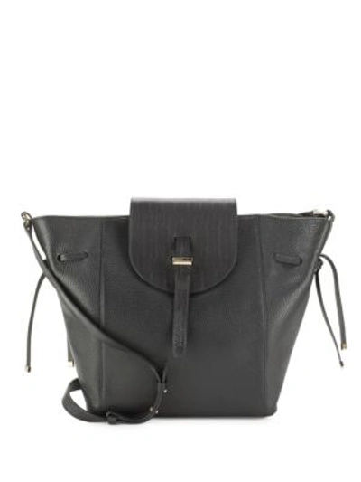 Meli Melo Fleming Woven-flap Leather Shoulder Bag In Black