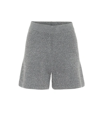 Alanui Space Invaders Wool-blend Shorts In Grey