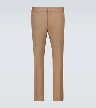 Burberry Slim-fit Tapered Wool Trousers In Brown