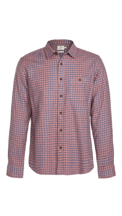 Faherty Stretch Sweaview Flannel Shirt In Blue Rose Gingham
