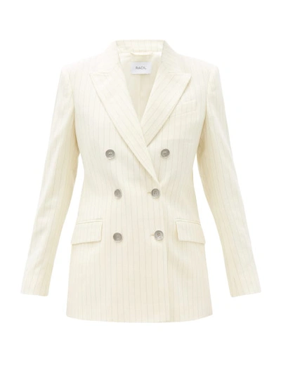 Racil Cambridge Double-breasted Wool-blend Jacket In Ivory