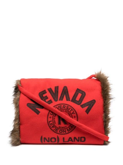 Raf Simons Nevada Faux Fur-lined Wool Muff In Red