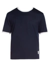 Thom Browne Ringer T-shirt In Navy