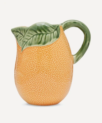 Bordallo Pinheiro Orange Earthenware Pitcher In Assorted