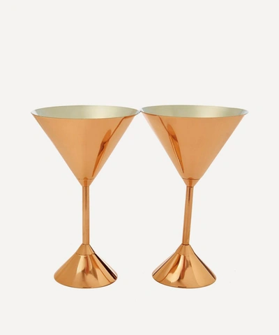 Tom Dixon Plum Martini Glass Set In Gold-toned