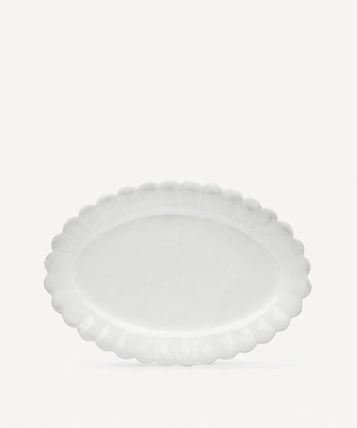 Astier De Villatte Large Oval Marguerite Dish In White