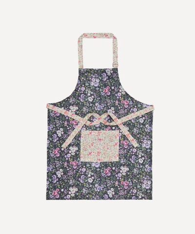 Liberty London Delilah And Emilia's Flowers Linen Apron In Blue