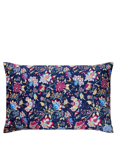 Liberty Christelle Silk Satin Pillowcases Set Of Two In Navy