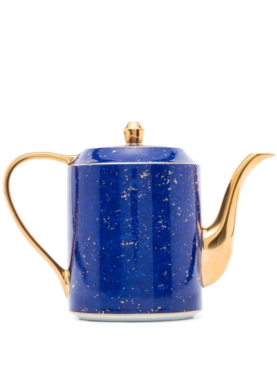 L'objet Lapis 24k Gold & Porcelain Teapot In Blue