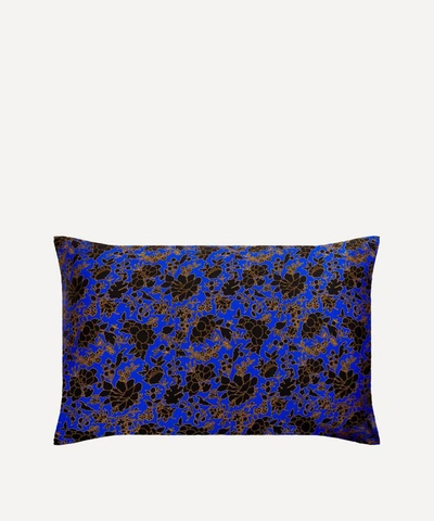 Liberty Christelle Silk Satin Pillowcases Set Of Two In Dark Blue