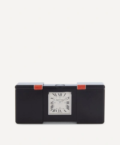 Designer Vintage Turn Of The Century Cartier Teflon Quartz Travel Alarm Clock In Black